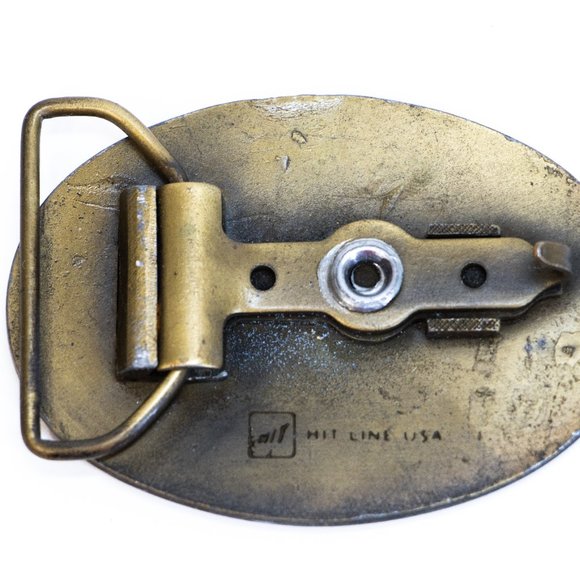 Solid Brass Buckle Vintage Men's Belt Buckle 1957 Widelite Oval Rare - Picture 4 of 4